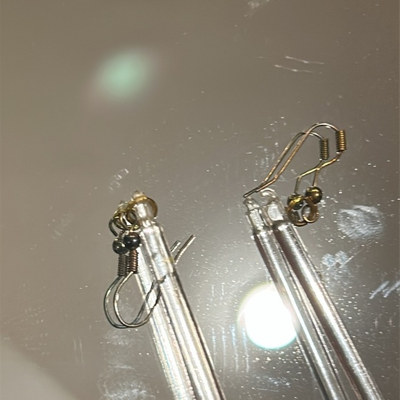 Disco Acrylic Clear Drop Earrings - Picture 8 of 10